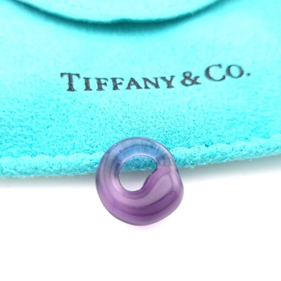 Tiffany & Co. Elsa Peretti Purple Amethyst Carved 11"mm Eternal Circle Pendant - Picture 1 of 6